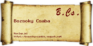 Bozsoky Csaba névjegykártya