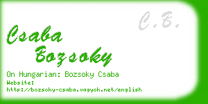 csaba bozsoky business card